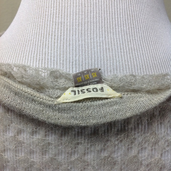 Fossil Light Gray Shear Long Sleeve Cardigan - Picture 5 of 5